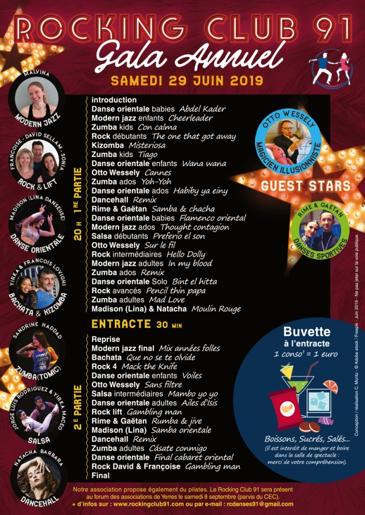 Programme du Gala du Rocking Club 91 - 29 juin 2019